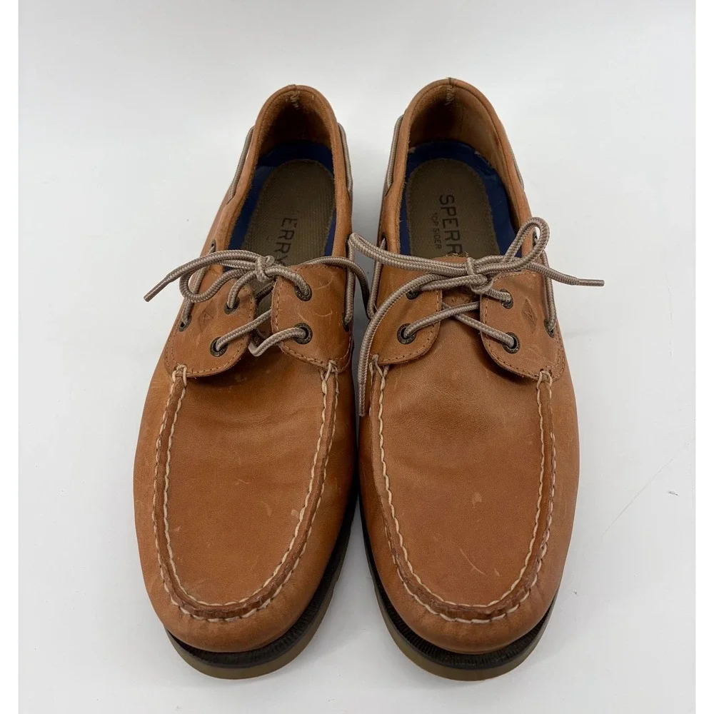 Sperry A/O 2-Eye Leather Boat Shoes, Sahara Tan, Men's Size 12